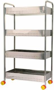 Aatamiy 4 Step Fruit and Vegetable Rack Kitchen Trolley Stainless Steel Wall Shelf
