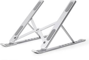 VIS VARSHA INDOTECH SALES Laptop Stand for Table .Laptop, Computer, Tablet Riser Adjustable Aluminum Ergonomic Foldable Portable & Stable Desktop 6 Angles Holder Compatible With all 10-15.6” Of All Brands for Table , Bed, and Desk VIS224 Aluminium Desk Stand Rotatable Laptop Stand with Adjustable Height Compatible with Universal Laptops
