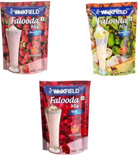 WeiKFiELD Falooda Mix COMBO of Strawberry , Kesar Pista , Rose 200 gm each 200 g