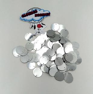 CLOUDED HOBBIES ROUND SILVER COLOUR SEQUINES FOR CRAFT , DÉCOR & EMBROIDERY SILVER Sequins