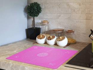 Giffy Reusable Non-Stick Silicone Mat with Measurements for Roti Making Pastry Rolling Non Stick & Non Slip Blue Table Sheet Food-grade Silicone Baking Mat