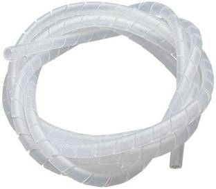 RPI SHOP Transparent 6mm(1/4" Inch) Spiral Cable Wrap, Cable Sleeve, cable Organizer For TV PC Home & Home - Length : 5 Meter Split Side Entry Heat Shrink Cable Sleeve