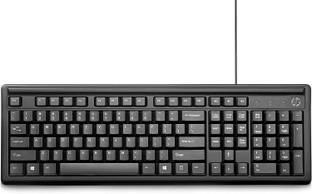 HP 100 USB KEYBOARD WITH HIGH QUALITY USB CABLE PACK OF 1 Wired USB Standard Multi-device Keyboard Compatible with Desktop, Laptop, Mac