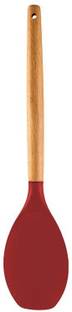 Woodtula Silicone Spatula Set Turner with Wooden Handle for Cooking, Red Set of 1 Wooden Spatula