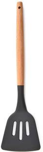 P-PLUS INTERNATIONAL PPLUS_WOOD_SLOTTED_BLACK_1 Mixing Spatula