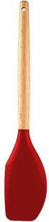 Woodtula Silicone Spatula with Wooden Handles Kitchen Tools Set for Nonstick, Red Set of 1 Wooden Spatula