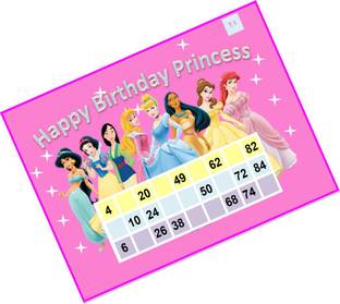 Tambola Tickets Happy Birthday Princess Theme Bingo Housie tickets (Set of 24 Cards , Premium Exclusive Quality) Board Game Accessories