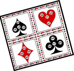 Tambola Tickets Cards theme Bingo Housie tickets (Set of 16 Cards , Premium Exclusive Quality) Board Game Accessories