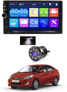 AYW 7 INCH Double Din Car Screen Stereo Media Player Audio Video Touch Screen Stereo Full HD with MP3/MP4/MP5/USB/FM Player/WiFi/Bluetooth & Mirror Link With Back Rear Camera Universal Verna 2011 For All Models Car Stereo
