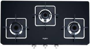Whirlpool byWhirlpool 3 Heavy Duty Forged Brass Burner with Rust Free Body GRANDIOSA PRIME 773 CT Glass Manual Gas Stove