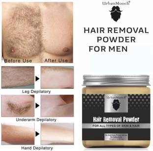 UrbanMooch Natural & Organic Hair Removal Powder For Men- All Skin & Hair Types Cream