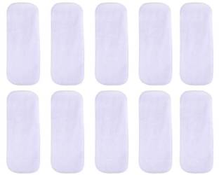kogar Reusable Washable Highly Absorable 4 Layer Microfiber Insert Liner for Reusable Diaper (pack Of 10)