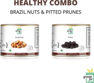 GROCERJAR HEALTHY COMBO BRAZIL NUTS & PITTED PRUNES Brazil Nuts, Prunes