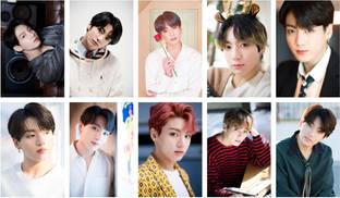 Pack of 10 BTS Member Jungkook Photocard set for BTS Fans | HD Quality Photographic Paper