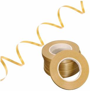 party decoration 5 Meters Gold Crimped Curling Ribbon Shiny Balloon String Roll Gift Wrapping Ribbon for Party Festival Art Craft Decor Florist Flowers Decoration (Pack of 6) Gold PP (Polypropylene) Ribbon