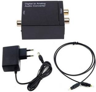 JAMUS Optical Input and RCA Output - Digital to Analog Audio Converter with optical cable Media Streaming Device