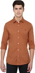 Allen Solly Men Solid Casual Orange Shirt