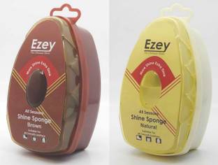 Ezey Shine Sponge (Brown & Natural) Set Of 2 Pcs Patent Leather, Leather, Synthetic Leather Shoe Cleaner
