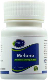 VHCA Ayurvedic Hair Growth Tablets | Hair Fall Tablets | Tablets for Hair Growth for Grey Hair, Hair Loss | Melano Tablets (1 x 60 Tablets)