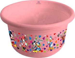 Heart Home Disney Team Mickey Print Unbreakable Plastic Multipurpose Bath Tub/Washing Tub 25 Ltr (Pink) -HS_35_HEARTH17442