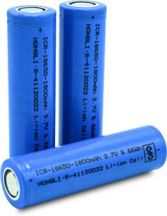 Hongli 3.7 Volt Rechargeable Lithium ion  Cell 1800 mah (it is not AA and AAA Size) (Pack of 9 Piece)  Battery