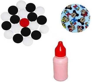 SPORTSHOLIC New Acrylic Sheet 21 Pc Carrom Coins With 1 Striker And Disco Powder Carrom Pawns