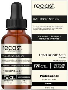 recast Pure Hyaluronic Acid 2% Serum - Super moisture with mix of three different hyaluronic acid for maximum efficacy - 30ml