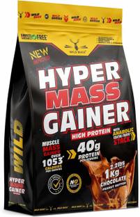 WILD BUCK Hyper Mass Gainer With Protein,Creatine-Taurine Stack & Over1053 Calorie Per Serve Weight Gainers/Mass Gainers