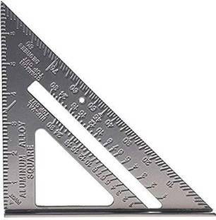 NTR Double Side Scale Triangle Measurement Hand Tool | Double Side Scale Aluminium Alloy Metric Inch Triangle Measurement Hand Tool Speed Square Square Layout Tool-PACK OF 1 Ruler