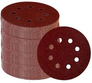 Gadariya King 100 Pc set Size 80 Round Sand Paper velcro disc/ sanding disc for Orbital Sander Emery Sandpaper (80Pack of 100) Emery Sandpaper