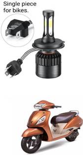 PECUNIA LED Headlight Bulbs - 12000LM 6000K -Hi/Lo Beam, Spotlight Fog Light Bulb Conversion Kits Upgraded Double JPS Chips Silent Fan IP67 Comftable With TVS Jupiter Headlight Motorbike LED for TVS (12 V, 55 W)