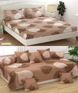 HOMYBEES 210 TC Microfiber King Abstract Flat Bedsheet