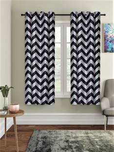Home Sizzler 153 cm (5 ft) Polyester Semi Transparent Window Curtain (Pack Of 2)