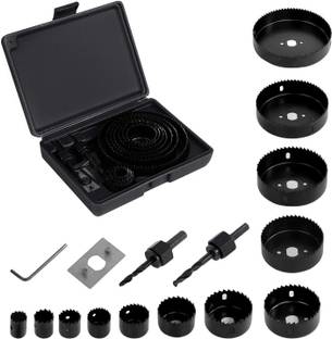 Gadariya King 16 Pieces 3/4 inches-5 inches Set in Case with Mandrels, Super Sharp Saw blade, Install Plate and Hex Key for Sawing Holes in Normal Wood, Plywood, Drywall, PVC and Plastic Plate 16 Pieces 3/4 inches-5 inches Set in Case with Mandrels, Super Sharp Saw blade, Install Plate and Hex Key for Sawing Holes in Normal Wood, Plywood, Drywall, PVC and Plastic Plate