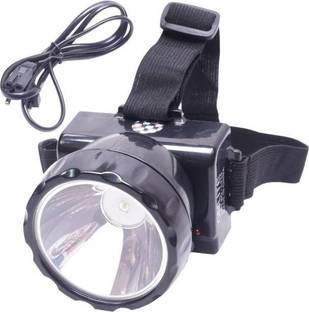HASRU RECHARGEABLE 7 WATT LASER LED HEADLAMP SEARCH LIGHT FOR CAMPING CYCLING CAVING HUNTING WITH VERY LONG RANGE AND LONG BACKUP BATTERY Torch (Black : Rechargeable) 3 hrs Torch Emergency Light