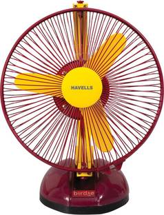 HAVELLS 230 MM BIRDIE PERSONAL YELLOW MR FAN 3 Blade Table Fan