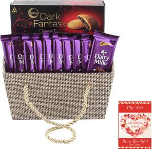 Cadbury Dairy Milk Chocolate Combo | Chocolates With Beautiful Designer Basket | Chocolate Gift Hamper For Valentine | 9191 Combo