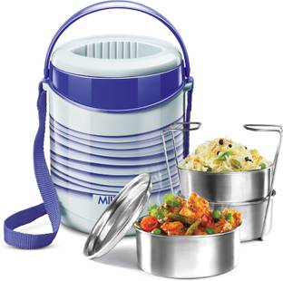 MILTON New Econa 3 Stainless Steel Tiffin Box , 2 Tiers of Stainless Steel Containers 3 Containers Lunch Box