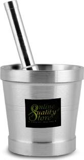 Online Quality Store High Imam Dasta/Ohkli Musal/Kharal/Khalbatta/8.89 CM Mortar & 14.9 CM Pestle Aluminium Masher