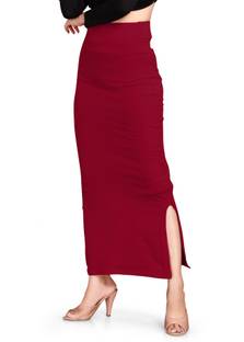 SCUBE DESIGNS Saree Shapewear Maroon Petticoat L Lycra Blend Petticoat
