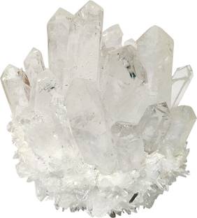 Shubhanjali Natural Clear Quartz Crystal Point Cluster for Healing,Clear Quartz Point Cluster 500-550 Gm-White Decorative Showpiece  -  10 cm