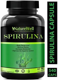 Naturewell Spirulina Powder Capsules Premium for Men & Women (540N)