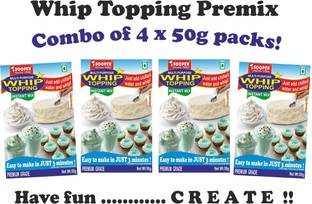 SOOPER WHIP TOPPING PREMIX 4 x 50g PACKS Topping