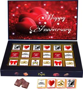 Expelite Chocolate For Marriage Anniversary - 18 PC Best Anniversary Gifts For Husband Bars, Truffles