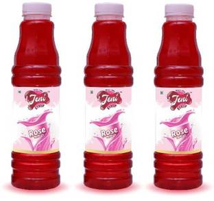 jeni Sharbat & Soda Pack of 3 Flavors - Rose /Non-Fruit Sharbats Synthetic Syrup Combo/Gift Pack/Summer Combo [700 ml each] [700 ml, 700 ml, 700 ml, Pack of 3]