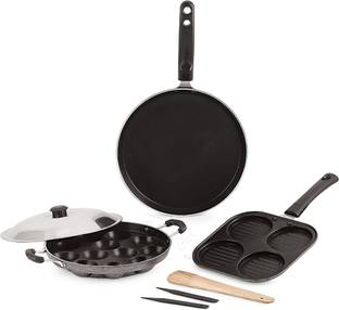 iVBOX ® Eco-DAU Non-Stick Kitchen Gift Set- Dosa Tawa, Appam Maker and Grill Uttapam Pan Non-Stick Coated Cookware Set