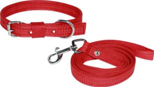 UDAK RED COLOR MEDIUM QUALITY DOG BELT Dog Collar & Leash