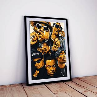 west Coast Rappers Poster Snoop Dogg, Dr. Dre, Tupac Shakur, Ice Cube, Eminem Poster Fine Art Print