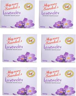 MYSORE SANDAL LAVENDER SOAP PACK OF 150G* 6