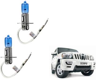 WolkomHome Car H3 halogen headlight Fog lamp bulb 12V - 100W 5000K Cool Blue Ultimate White for Mahindra Scorpio Headlight Car Halogen for Mahindra (12 V, 100 W)